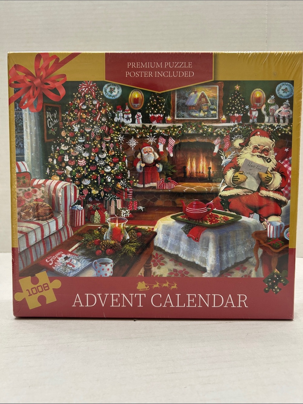 Advent Calendar Holiday Puzzle - Festive Red Scene New sealed box